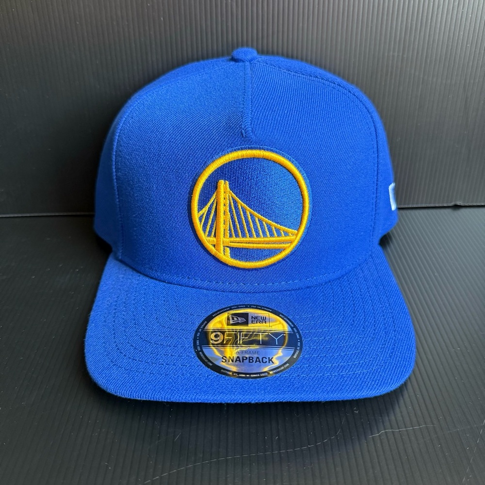 NWT New Era Golden State Warriors A-Frame Blue Logo 9Fifty Snapback Hat Cap
